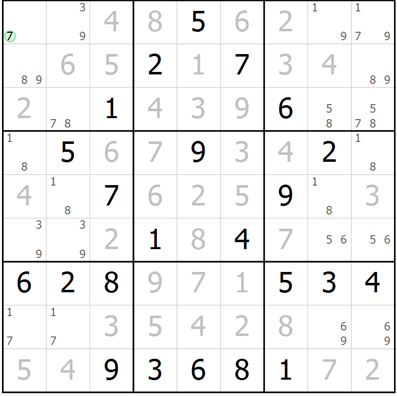Position des candidats pour la solution de la Gr 83 page 86 du magazine de sudoku Giga sudoku niv 6-8 n° 016