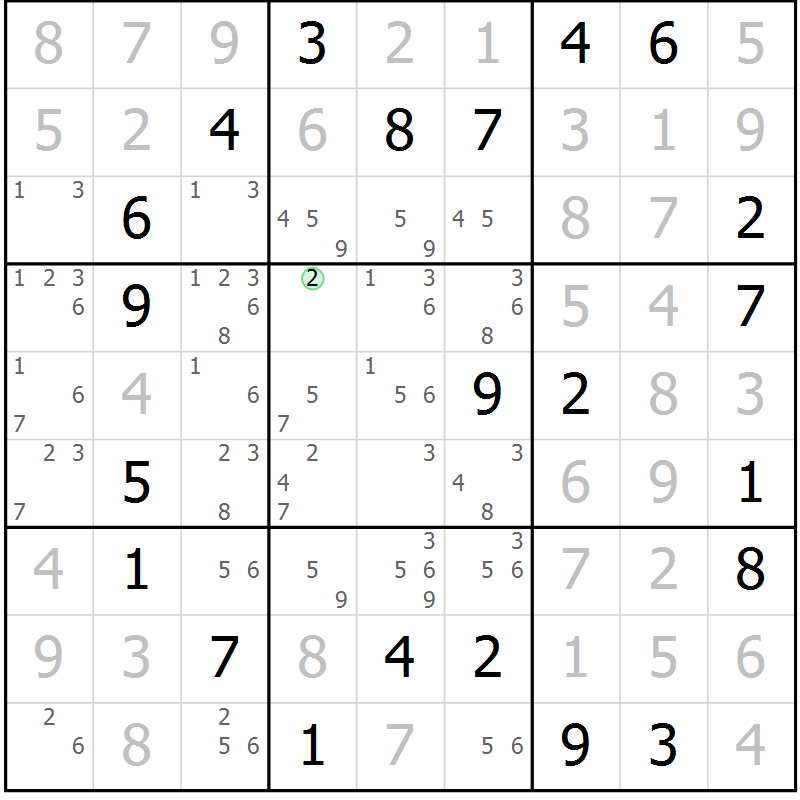 Position des candidats pour la solution de la Gr 86 page 89 du magazine de sudoku Giga sudoku niv 6-8 n° 016