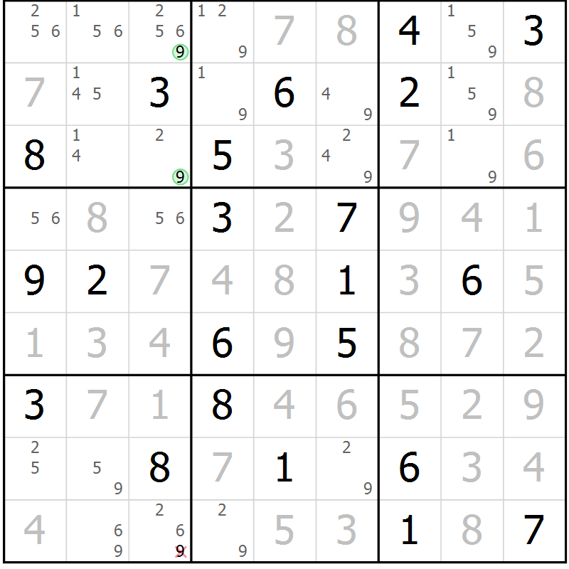 Position des candidats pour la solution de la Gr 90 page 93 du magazine de sudoku Giga sudoku niv 6-8 n° 016