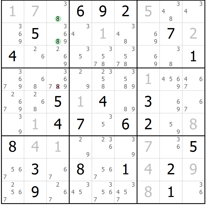 Position des candidats pour la solution de la Gr 112 page 115 du magazine de sudoku Giga sudoku niv 6-8 n° 024