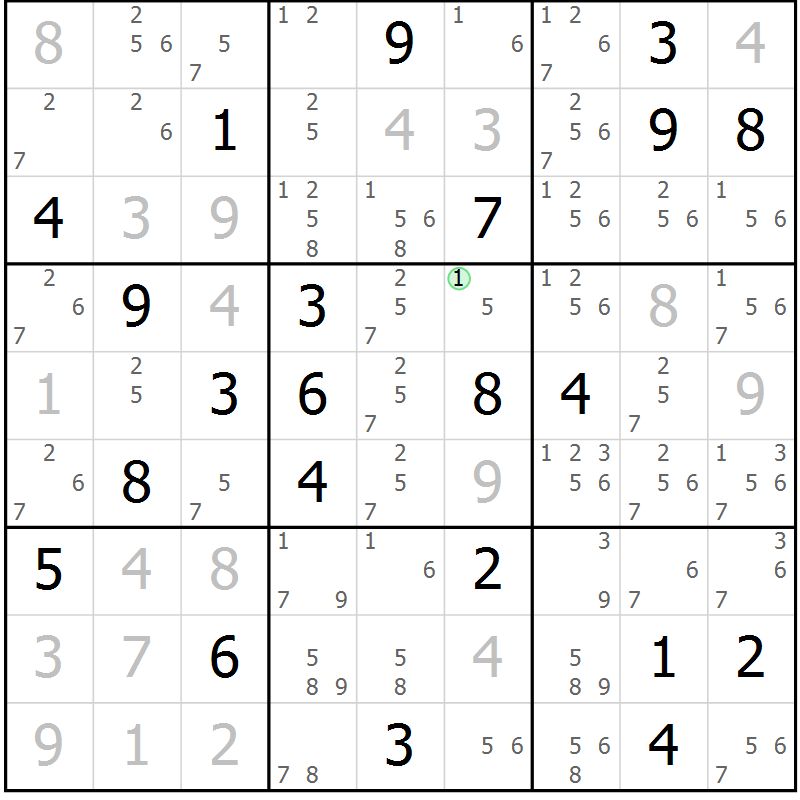Position des candidats pour la solution de la Gr 114 page 117 du magazine de sudoku Giga sudoku niv 6-8 n° 024