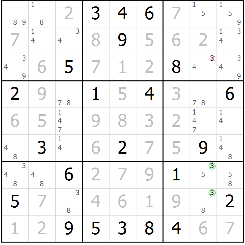 Position des candidats pour la solution de la Gr 114 page 117 du magazine de sudoku Giga sudoku niv 6-8 n° 032