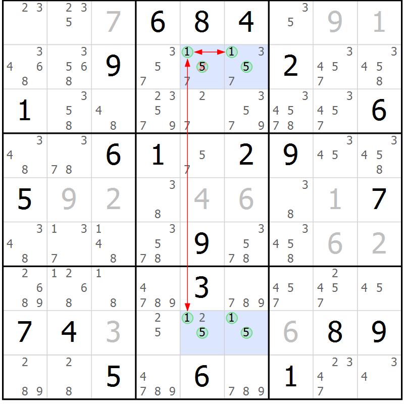 Position des candidats pour la solution de la Gr 11 page 14 du magazine de sudoku Suprême n° 023