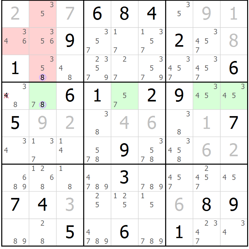 Position des candidats pour la solution de la Gr 11 page 14 du magazine de sudoku Suprême n° 023