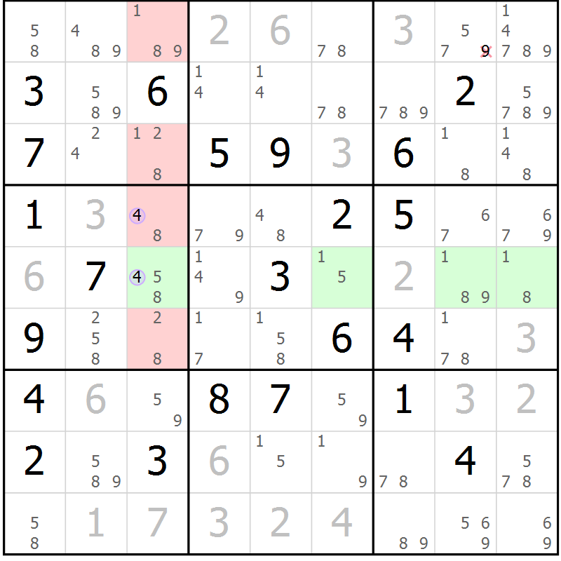 Position des candidats pour la solution de la Gr 13 page 16 du magazine de sudoku Suprême n° 023