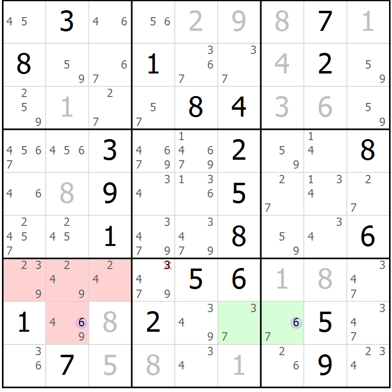 Position des candidats pour la solution de la Gr 14 page 17 du magazine de sudoku Suprême n° 023