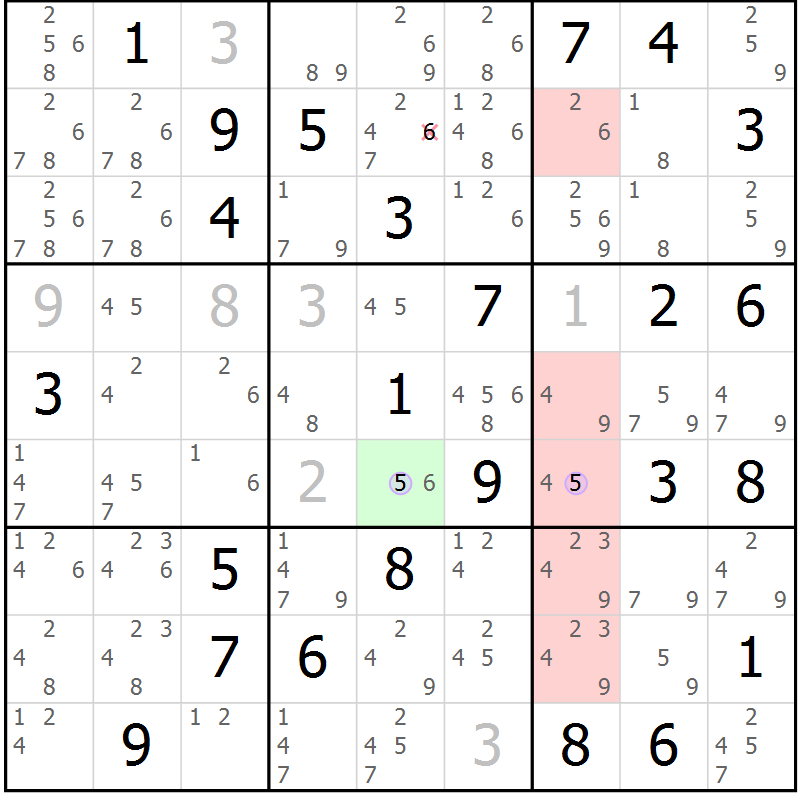 Position des candidats pour la solution de la Gr 32 page 35 du magazine de sudoku Suprême n° 023