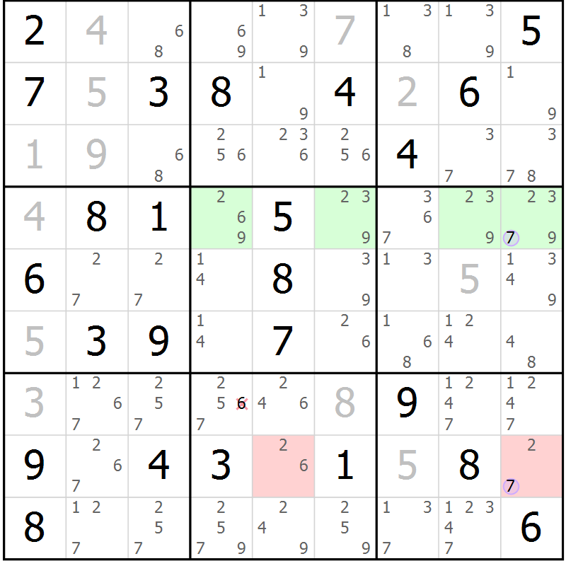 Position des candidats pour la solution de la Gr 34 page 37 du magazine de sudoku Suprême n° 023