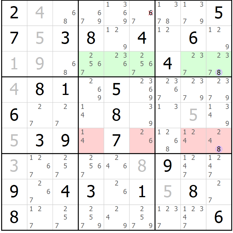 Position des candidats pour la solution de la Gr 34 page 37 du magazine de sudoku Suprême n° 023