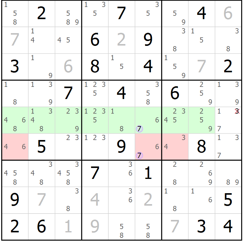 Position des candidats pour la solution de la Gr 35 page 38 du magazine de sudoku Suprême n° 023