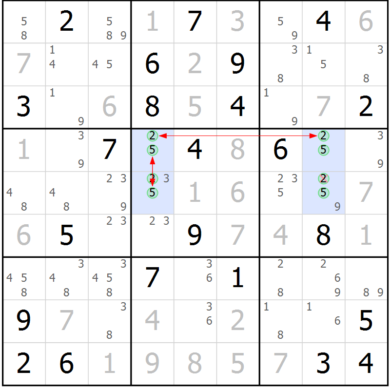Position des candidats pour la solution de la Gr 35 page 38 du magazine de sudoku Suprême n° 023