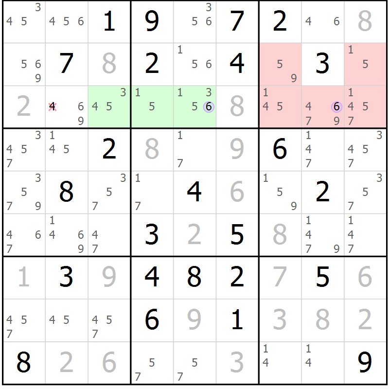 Position des candidats pour la solution de la Gr 37 page 40 du magazine de sudoku Suprême n° 023