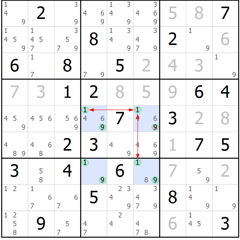 Position des candidats pour la solution de la Gr 38 page 41 du magazine de sudoku Suprême n° 023