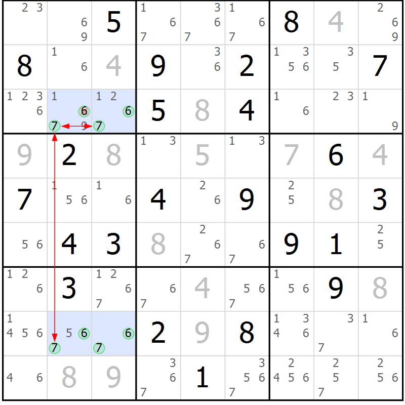 Position des candidats pour la solution de la Gr 52 page 55 du magazine de sudoku Suprême n° 023