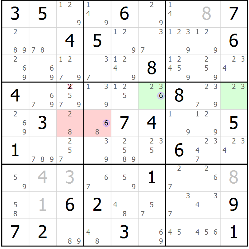 Position des candidats pour la solution de la Gr 62 page 65 du magazine de sudoku Suprême n° 023