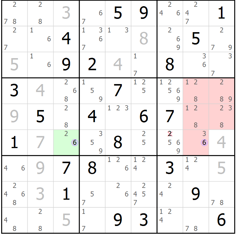 Position des candidats pour la solution de la Gr 74 page 77 du magazine de sudoku Suprême n° 023