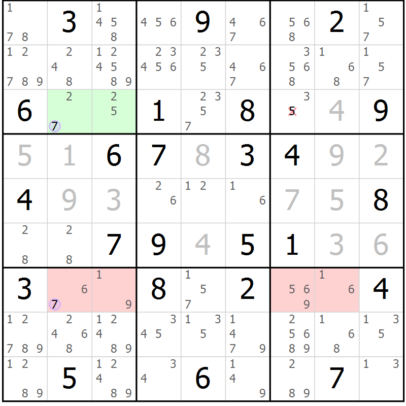 Position des candidats pour la solution de la Gr 83 page 86 du magazine de sudoku Suprême n° 023