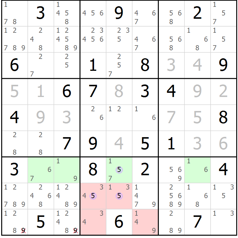Position des candidats pour la solution de la Gr 83 page 86 du magazine de sudoku Suprême n° 023
