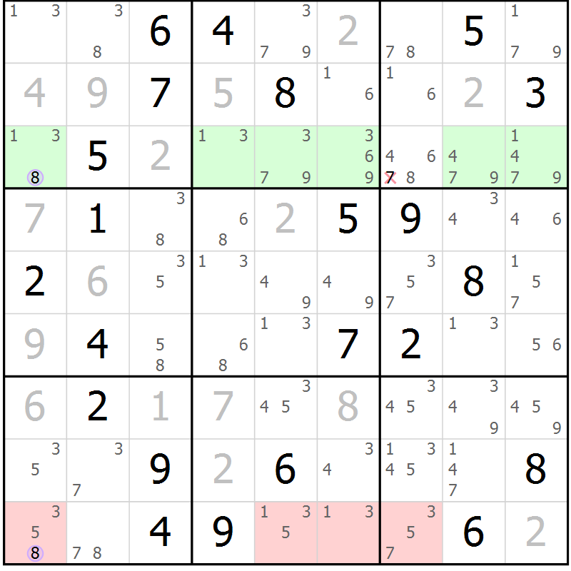 Position des candidats pour la solution de la Gr 16 page 19 du magazine de sudoku Suprême n° 024