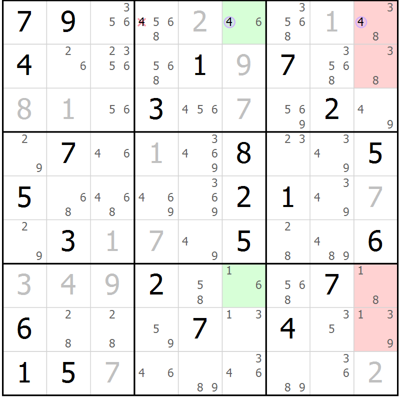 Position des candidats pour la solution de la Gr 32 page 35 du magazine de sudoku Suprême n° 024