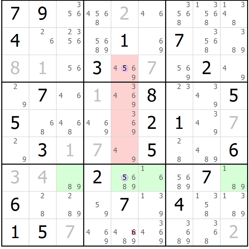 Position des candidats pour la solution de la Gr 32 page 35 du magazine de sudoku Suprême n° 024