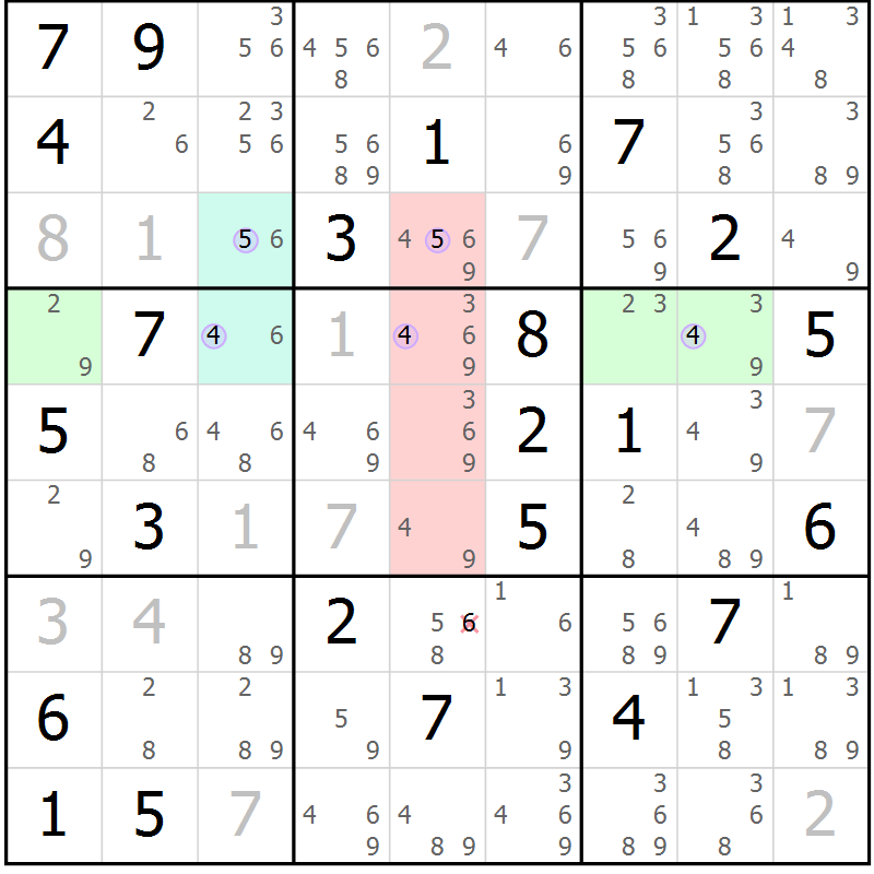 Position des candidats pour la solution de la Gr 32 page 35 du magazine de sudoku Suprême n° 024