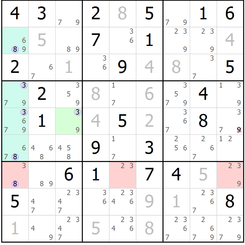 Position des candidats pour la solution de la Gr 37 page 40 du magazine de sudoku Suprême n° 024