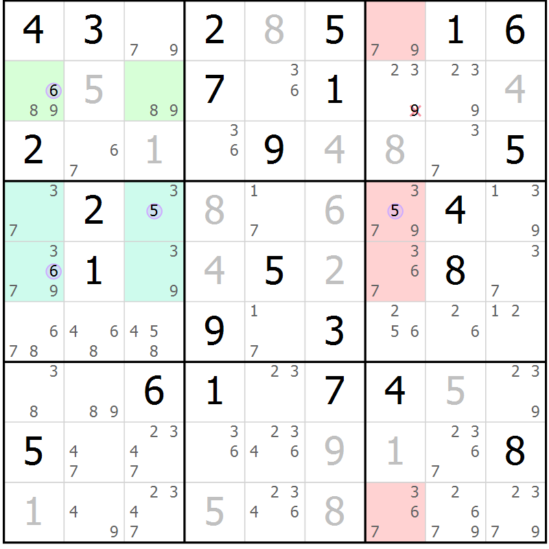 Position des candidats pour la solution de la Gr 37 page 40 du magazine de sudoku Suprême n° 024