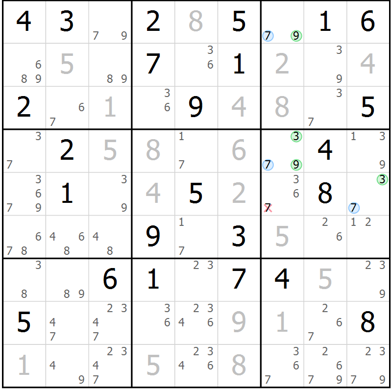 Position des candidats pour la solution de la Gr 37 page 40 du magazine de sudoku Suprême n° 024