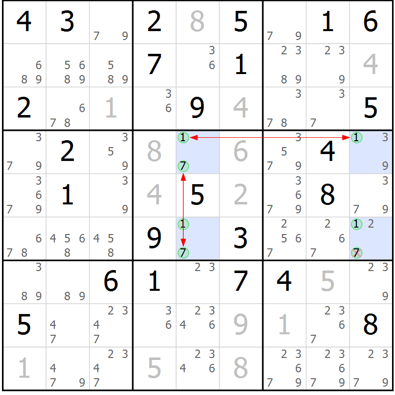 Position des candidats pour la solution de la Gr 37 page 40 du magazine de sudoku Suprême n° 024