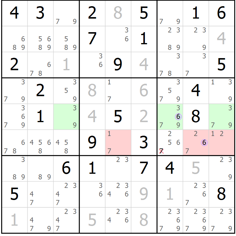 Position des candidats pour la solution de la Gr 37 page 40 du magazine de sudoku Suprême n° 024