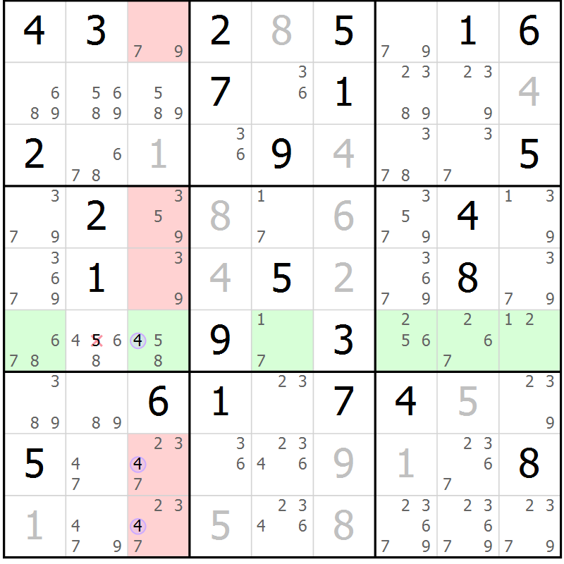 Position des candidats pour la solution de la Gr 37 page 40 du magazine de sudoku Suprême n° 024