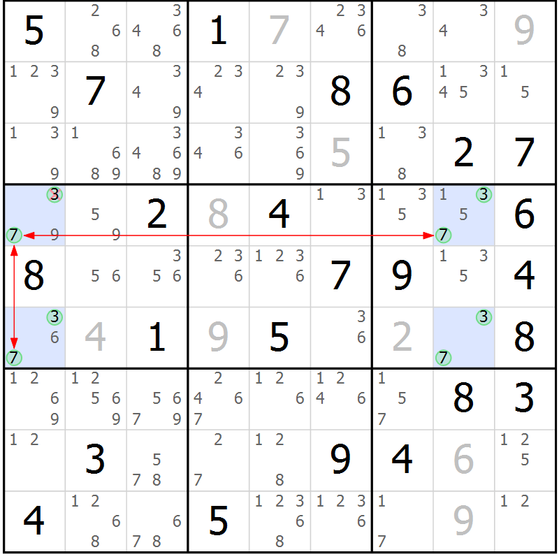 Position des candidats pour la solution de la Gr 38 page 41 du magazine de sudoku Suprême n° 024