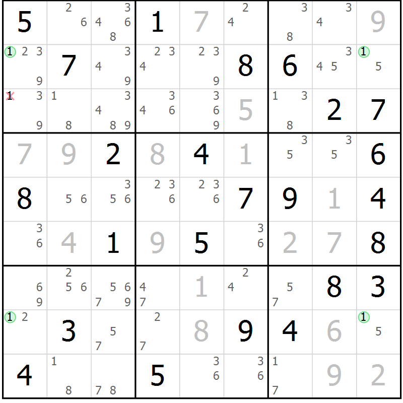 Position des candidats pour la solution de la Gr 38 page 41 du magazine de sudoku Suprême n° 024