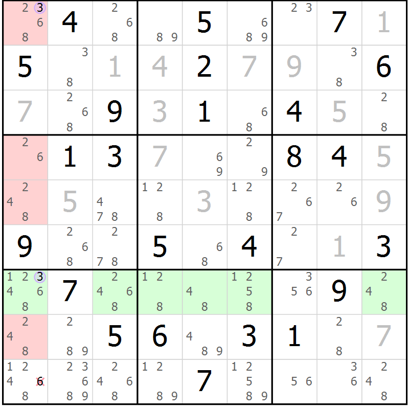 Position des candidats pour la solution de la Gr 41 page 44 du magazine de sudoku Suprême n° 024