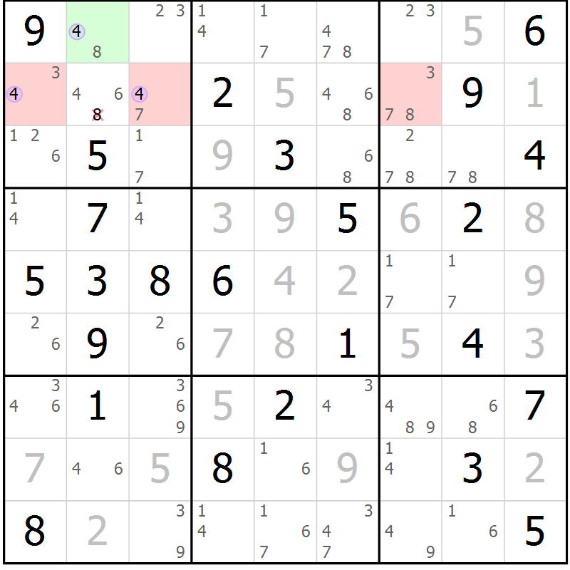 Position des candidats pour la solution de la Gr 59 page 62 du magazine de sudoku Suprême n° 024