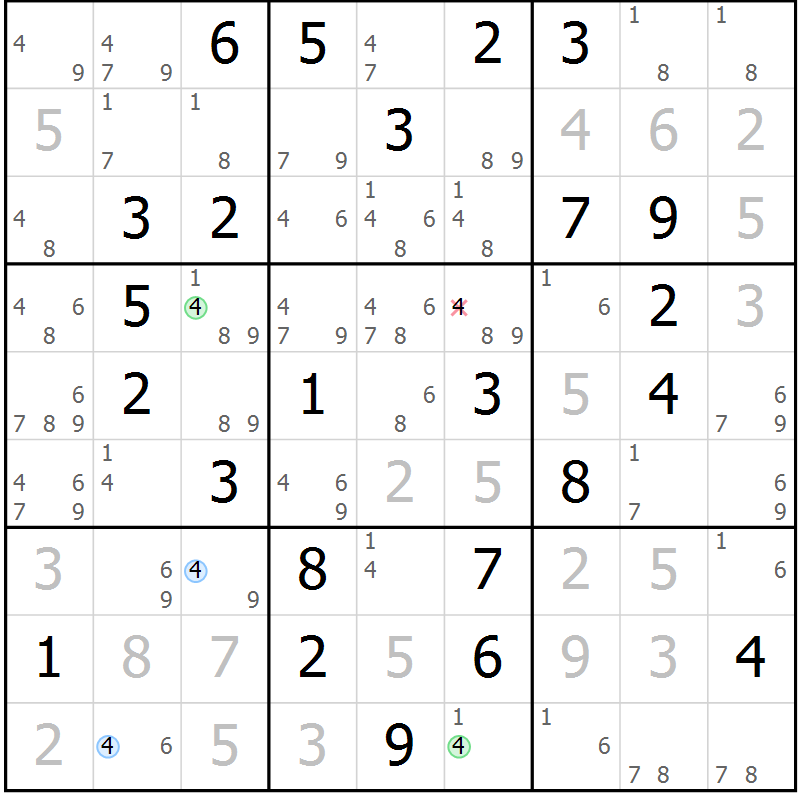 Position des candidats pour la solution de la Gr 62 page 65 du magazine de sudoku Suprême n° 024