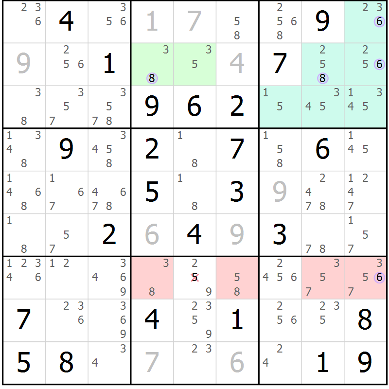 Position des candidats pour la solution de la Gr 66 page 69 du magazine de sudoku Suprême n° 024