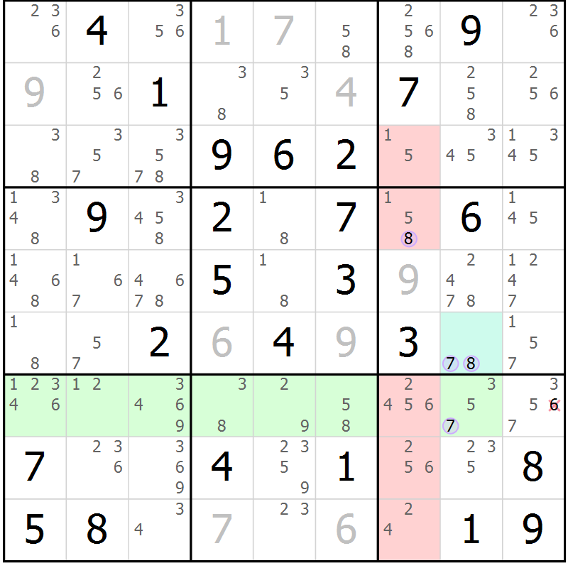 Position des candidats pour la solution de la Gr 66 page 69 du magazine de sudoku Suprême n° 024