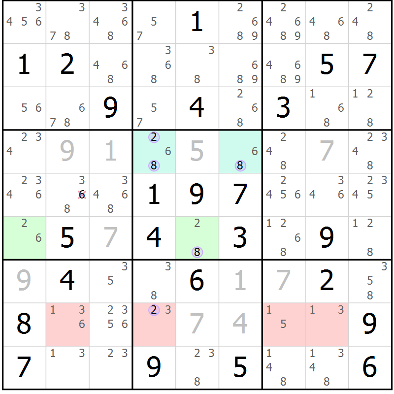 Position des candidats pour la solution de la Gr 71 page 74 du magazine de sudoku Suprême n° 024