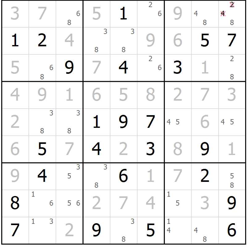 Position des candidats pour la solution de la Gr 71 page 74 du magazine de sudoku Suprême n° 024