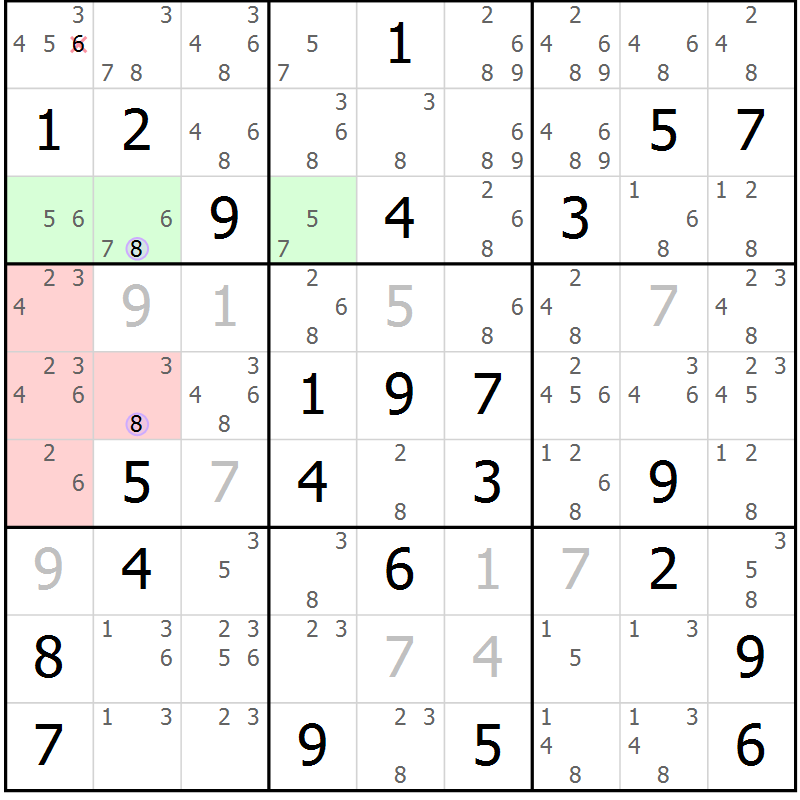 Position des candidats pour la solution de la Gr 71 page 74 du magazine de sudoku Suprême n° 024
