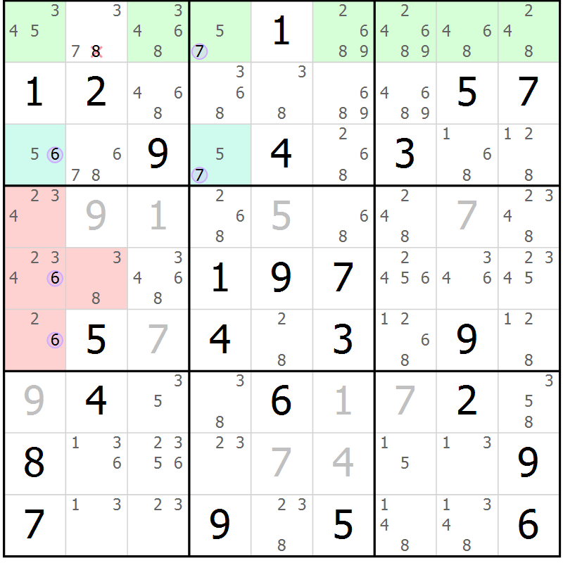 Position des candidats pour la solution de la Gr 71 page 74 du magazine de sudoku Suprême n° 024