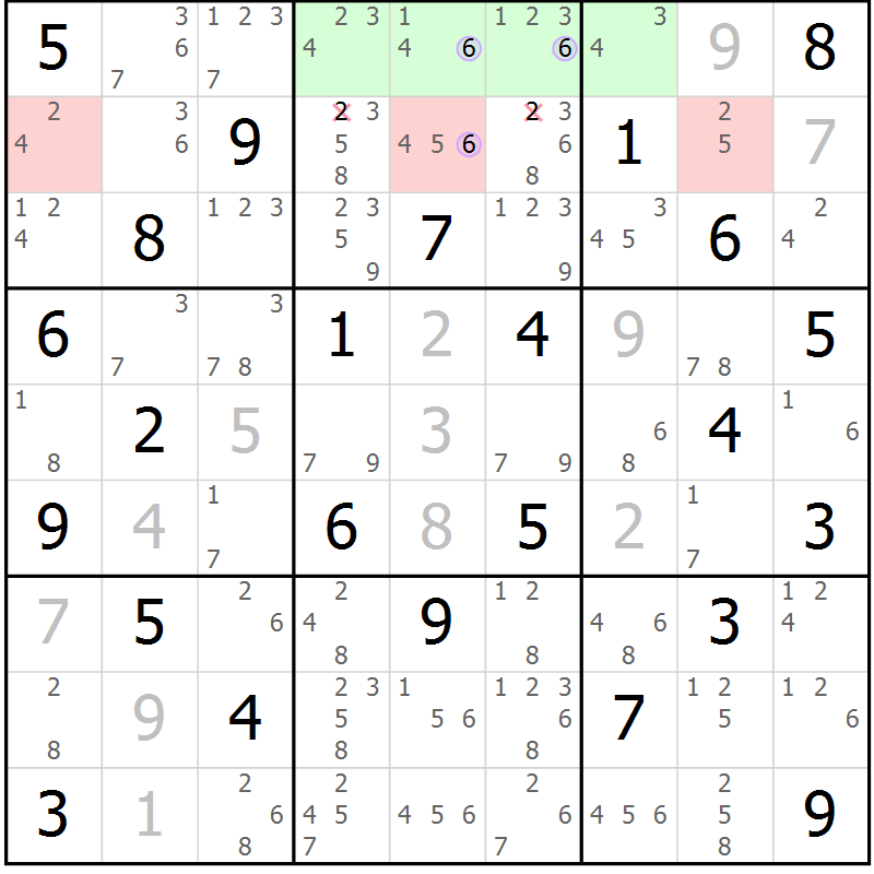 Position des candidats pour la solution de la Gr 76 page 79 du magazine de sudoku Suprême n° 024