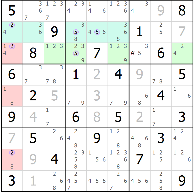 Position des candidats pour la solution de la Gr 76 page 79 du magazine de sudoku Suprême n° 024