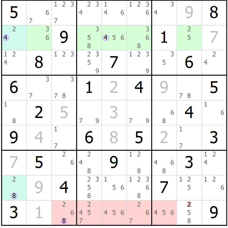 Position des candidats pour la solution de la Gr 76 page 79 du magazine de sudoku Suprême n° 024