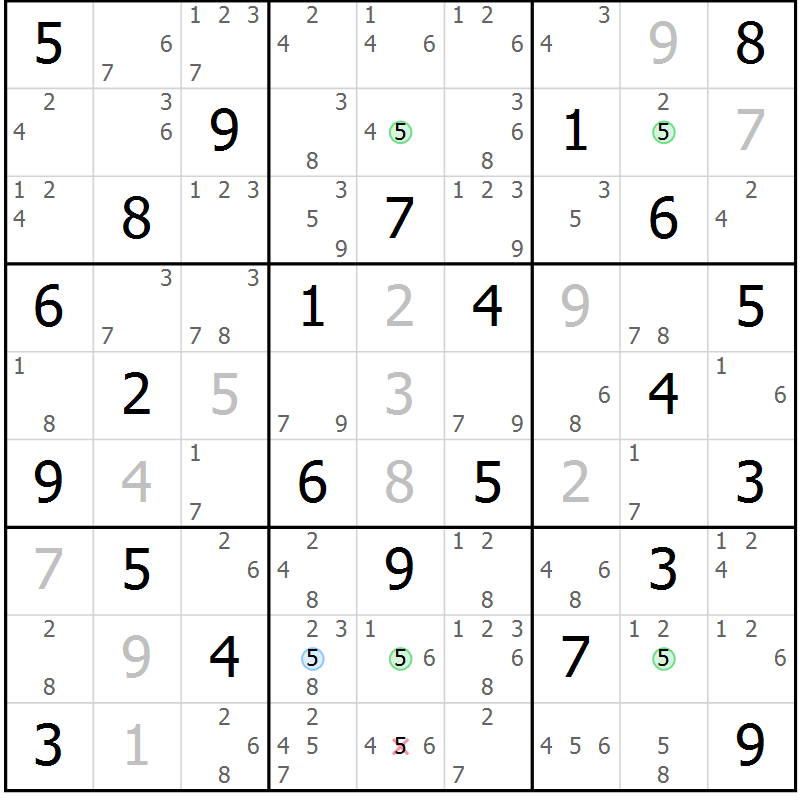 Position des candidats pour la solution de la Gr 76 page 79 du magazine de sudoku Suprême n° 024