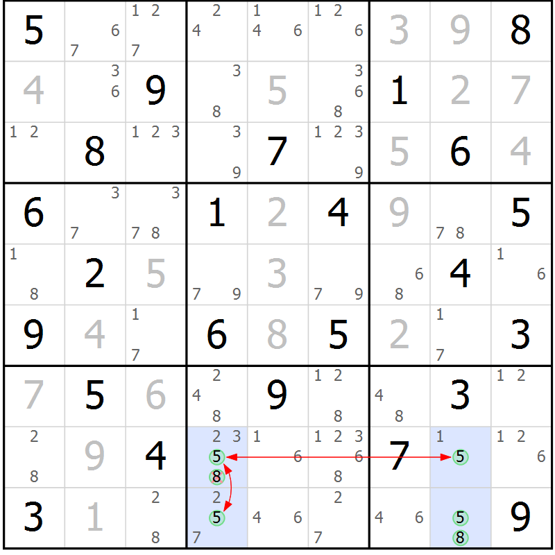 Position des candidats pour la solution de la Gr 76 page 79 du magazine de sudoku Suprême n° 024