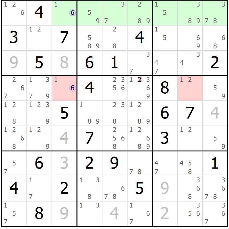 Position des candidats pour la solution de la Gr 78 page 81 du magazine de sudoku Suprême n° 024