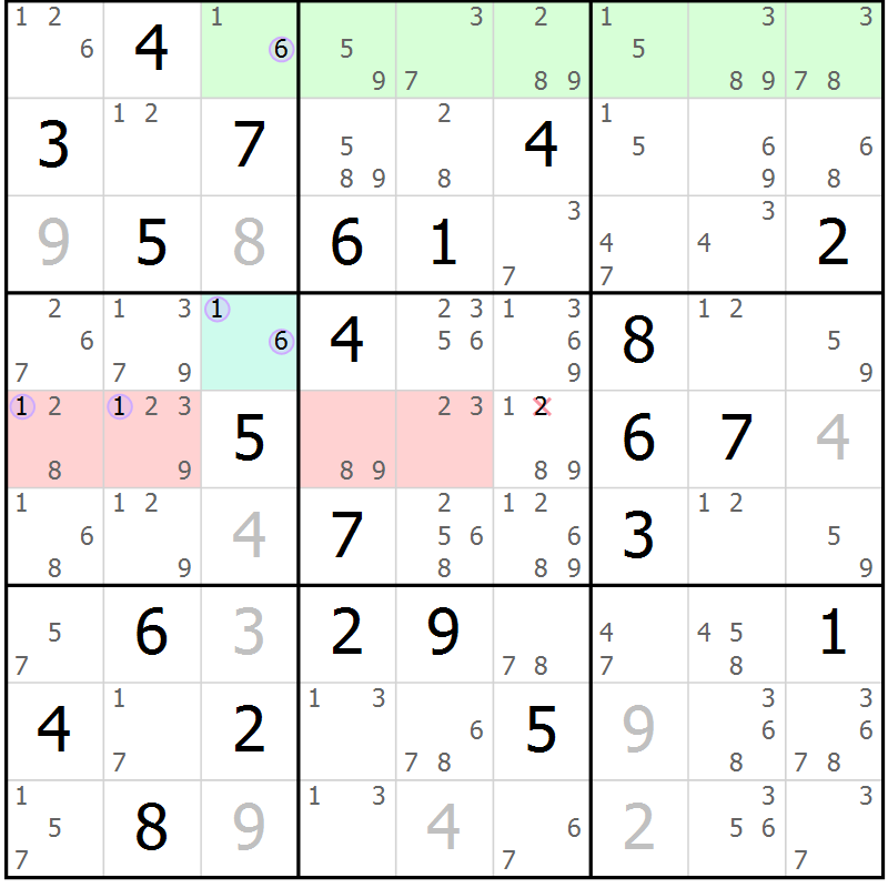 Position des candidats pour la solution de la Gr 78 page 81 du magazine de sudoku Suprême n° 024